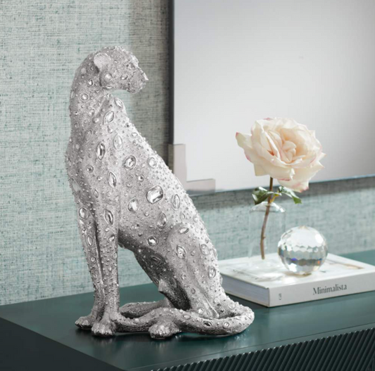 Sitting Leopard Sculpture