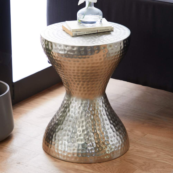 Silver Hourglass Table